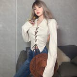 ワッフル生地フロントの編み上げが印象的なトップス(TOPS) | GRAXIA | 詳細画像5 