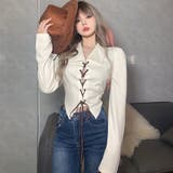 ワッフル生地フロントの編み上げが印象的なトップス(TOPS) | GRAXIA | 詳細画像6 