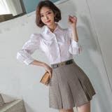 ギャザー袖がポイントのブラウスとミニスカートのセットアップドレス(キャバドレス … | GRAXIA | 詳細画像2