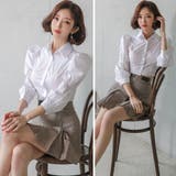 ギャザー袖がポイントのブラウスとミニスカートのセットアップドレス(キャバドレス … | GRAXIA | 詳細画像8