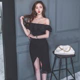 胸元と裾の2段フリルが華やかさとボリューム感を加えてくれるワンピース(キャバドレ… | GRAXIA | 詳細画像2