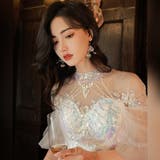 キラキラとしたチュール素材を使用したロマンティックなパーティードレス | GRAXIA | 詳細画像6