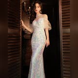 キラキラとしたチュール素材を使用したロマンティックなパーティードレス | GRAXIA | 詳細画像10