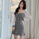 異素材組み合わせでクラス感のあるワンピースドレス(キャバドレス CABARETD… | GRAXIA | 詳細画像6 