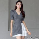 プリーツアクセントのストライプワンピース(キャバドレス CABARETDRESS… | GRAXIA | 詳細画像1