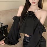 たっぷりフリルをあしらったブローチ付きオフショルトップス(TOPS) | GRAXIA | 詳細画像8 