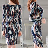 総柄ラップスカート風ワンピース(キャバドレス・CABARETDRESS) | GRAXIA | 詳細画像4 