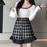 チェック柄フレアーニットスカート(SKIRT) | GRAXIA | 詳細画像3 