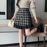 チェック柄フレアーニットスカート(SKIRT) | GRAXIA | 詳細画像9 