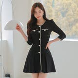 センターラインがすっきり魅せる5分袖ミニワンピース(キャバドレス CABARET… | GRAXIA | 詳細画像5 