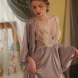 くすみカラーが美しく上品なガウンセットベビードール(セクシーランジェリー) | GRAXIA | 詳細画像9 