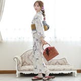 市松模様に芍薬が高貴な美しさ感じる浴衣3点セット(YUKATA) | GRAXIA | 詳細画像3 