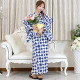 上品な青色が古典柄が粋な絞り風浴衣3点セット(YUKATA) | GRAXIA | 詳細画像2 