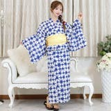 上品な青色が古典柄が粋な絞り風浴衣3点セット(YUKATA) | GRAXIA | 詳細画像6 