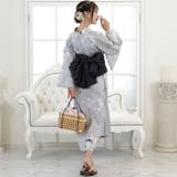 地色が落ち着いた灰色に白い花が優しく咲きこぼれる浴衣3点セット(YUKATA) | GRAXIA | 詳細画像4 