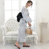 地色が落ち着いた灰色に白い花が優しく咲きこぼれる浴衣3点セット(YUKATA) | GRAXIA | 詳細画像5 