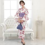 滲むような水彩画風の花が柔らかく咲いた浴衣3点セット(YUKATA) | GRAXIA | 詳細画像2 