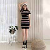 マルチボーダー半袖ニットワンピース(キャバドレス・CABARETDRESS) | GRAXIA | 詳細画像10