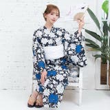 黒地に青の芍薬が幻想的に咲いた浴衣3点セット(YUKATA) | GRAXIA | 詳細画像7 