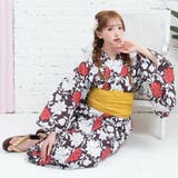 こげ茶生地に赤い芍薬が幻想的に咲いた浴衣3点セット(YUKATA) | GRAXIA | 詳細画像10 