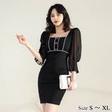 スクエアネック7分袖クラシカルワンピース(キャバドレス CABARETDRESS… | GRAXIA | 詳細画像1