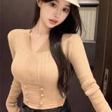 ダブルボタンニットソー長袖トップス(TOPS) | GRAXIA | 詳細画像6 