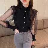 ドット柄チュールスリーブ切り替えトップス(TOPS) | GRAXIA | 詳細画像6
