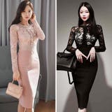 レース切り替えミディ丈ワンピース(キャバドレス・CABARETDRESS) | GRAXIA | 詳細画像2 