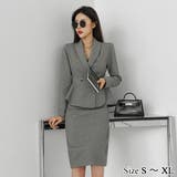 千鳥格子ペプラムジャケットとタイトスカートのセットアップドレス(キャバドレス C… | GRAXIA | 詳細画像1 