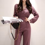 パープル長袖シャツハイウエストオールインワン(キャバスーツ CABARETSUI… | GRAXIA | 詳細画像2 