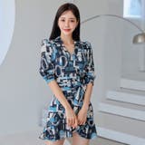 襟付き英字総柄フリルミニワンピース(キャバドレス・CABARETDRESS) | GRAXIA | 詳細画像2