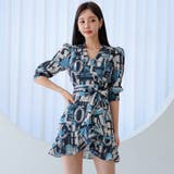 襟付き英字総柄フリルミニワンピース(キャバドレス・CABARETDRESS) | GRAXIA | 詳細画像7