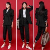 バイカラー袖リブテーラードジャケット&テーパードパンツセットアップ | GRAXIA | 詳細画像4