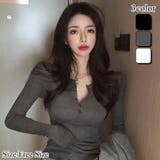ソフトタッチヘンリーネック無地トップス(TOPS) | GRAXIA | 詳細画像1