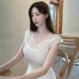 デコルテレースノースリリブトップス(TOPS) | GRAXIA | 詳細画像6