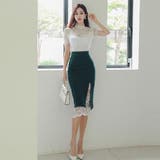 ハイネックレース半袖トップス&スリットペンシルスカートセットアップ(キャバドレス… | GRAXIA | 詳細画像8