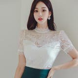 ハイネックレース半袖トップス&スリットペンシルスカートセットアップ(キャバドレス… | GRAXIA | 詳細画像10