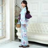 白と紫の優雅な花文様の浴衣3点セット(YUKATA) | GRAXIA | 詳細画像3 