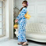 白と青のコントラストが力強い花文様の浴衣3点セット(YUKATA) | GRAXIA | 詳細画像3 
