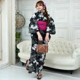 黒地に白の梅の花が優雅に配置されたモノクローム浴衣3点セット(YUKATA) | GRAXIA | 詳細画像6