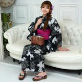 黒地に白の梅の花が優雅に配置されたモノクローム浴衣3点セット(YUKATA) | GRAXIA | 詳細画像7