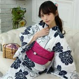 白地にモノクロームの花々が力強く大胆に配置された浴衣3点セット(YUKATA) | GRAXIA | 詳細画像8