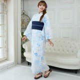 白地に淡いブルーの線描と水彩調の花々が舞う浴衣3点セット(YUKATA) | GRAXIA | 詳細画像6 