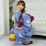 ブルーグレーにクラシカルな淡いパープル系花柄浴衣3点セット(YUKATA) | GRAXIA | 詳細画像10