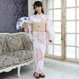 薄ピンク地に淡いピンクとベージュのチューリップがふんわりと描かれた浴衣3点セット… | GRAXIA | 詳細画像2