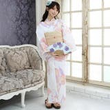 薄ピンク地に淡いピンクとベージュのチューリップがふんわりと描かれた浴衣3点セット… | GRAXIA | 詳細画像6