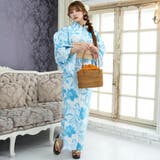 清々しい白の地に水彩画のようなブルーの花々が連なる浴衣3点セット(YUKATA) | GRAXIA | 詳細画像2