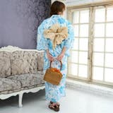 清々しい白の地に水彩画のようなブルーの花々が連なる浴衣3点セット(YUKATA) | GRAXIA | 詳細画像4
