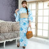 清々しい白の地に水彩画のようなブルーの花々が連なる浴衣3点セット(YUKATA) | GRAXIA | 詳細画像6