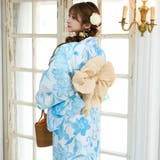 清々しい白の地に水彩画のようなブルーの花々が連なる浴衣3点セット(YUKATA) | GRAXIA | 詳細画像8